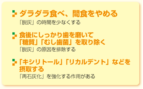 むし歯を防ぐ3つのポイント